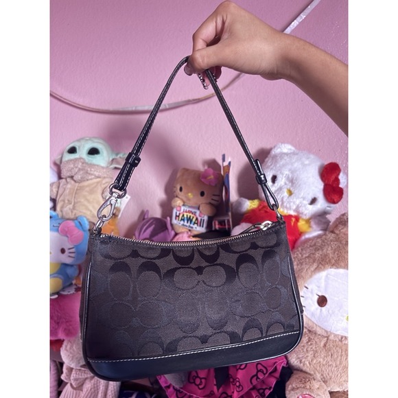 Not available  Signature Demi Black  Leather Shoulder Bag Purse Monogram - Picture 1 of 8